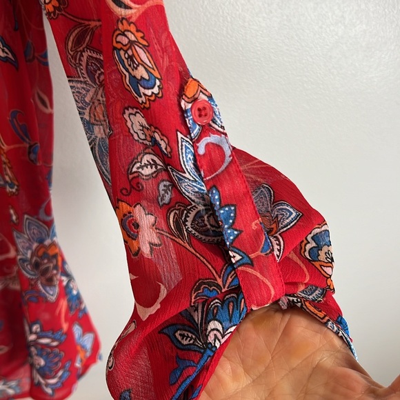 Kut From The Cloth Jasmine Chiffon Blouse Size Extra Large - Picture 4 of 10